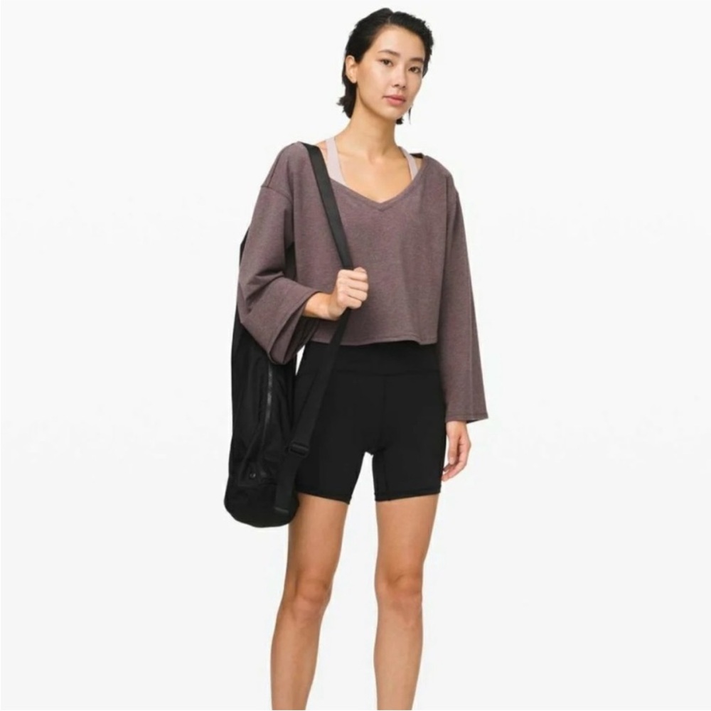 Lululemon Show Your Depth Cropped Sweatshirt long sleeve V neck soft S/M